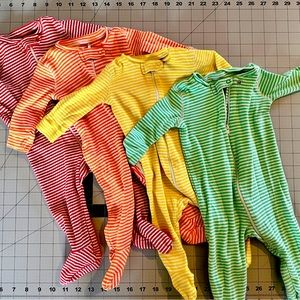 Lot of 8 Primary.com infant footie pajamas